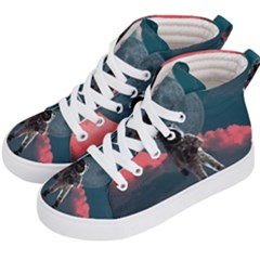 Astronaut Moon Space Planet Kids  Hi-top Skate Sneakers by Pakrebo