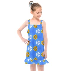 Pattern Sequence Motif Design Plan Flowers Kids  Overall Dress by Pakrebo