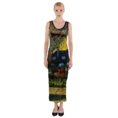 Outdoor Landscape Scenic View Fitted Maxi Dress by Pakrebo