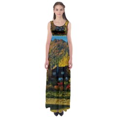 Outdoor Landscape Scenic View Empire Waist Maxi Dress by Pakrebo