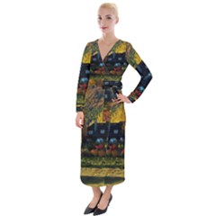 Outdoor Landscape Scenic View Velvet Maxi Wrap Dress by Pakrebo