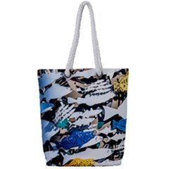 Art Fish Salmon Sydney Metal Full Print Rope Handle Tote (small)