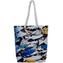 Art Fish Salmon Sydney Metal Full Print Rope Handle Tote (Small) View1