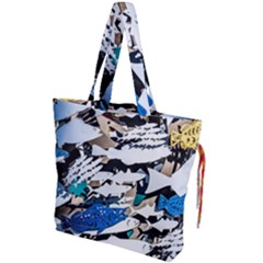 Art Fish Salmon Sydney Metal Drawstring Tote Bag by Pakrebo