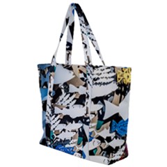 Art Fish Salmon Sydney Metal Zip Up Canvas Bag by Pakrebo