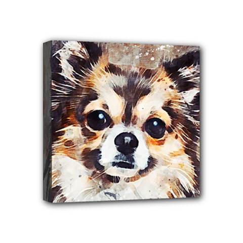 Chihuahua Dog Cute Pets Small Mini Canvas 4  X 4  (stretched) by Pakrebo