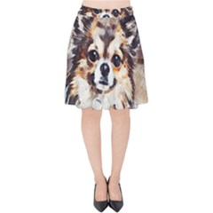 Chihuahua Dog Cute Pets Small Velvet High Waist Skirt by Pakrebo