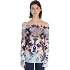 Chihuahua Dog Cute Pets Small Off Shoulder Long Sleeve Top by Pakrebo