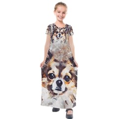 Chihuahua Dog Cute Pets Small Kids  Short Sleeve Maxi Dress by Pakrebo