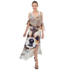 Chihuahua Dog Cute Pets Small Maxi Chiffon Cover Up Dress by Pakrebo