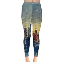 City Metro Pole Buildings Leggings  by Pakrebo