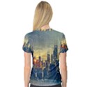 City Metro Pole Buildings V-Neck Sport Mesh Tee View2