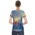 City Metro Pole Buildings Short Sleeve Front Detail Top View2