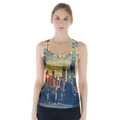 City Metro Pole Buildings Racer Back Sports Top by Pakrebo