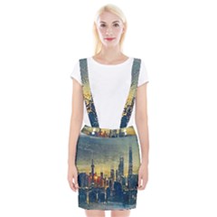 City Metro Pole Buildings Braces Suspender Skirt by Pakrebo