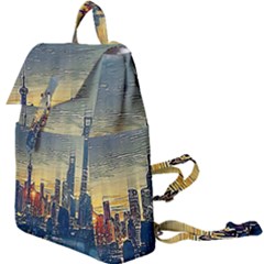 City Metro Pole Buildings Buckle Everyday Backpack by Pakrebo