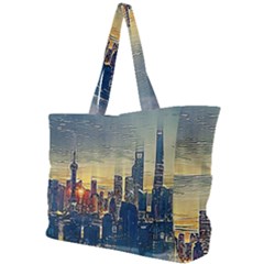 City Metro Pole Buildings Simple Shoulder Bag by Pakrebo