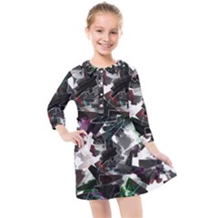 Abstract Background Science Fiction Kids  Quarter Sleeve Shirt Dress by Pakrebo