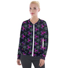 Background Wallpaper Pattern Velour Zip Up Jacket