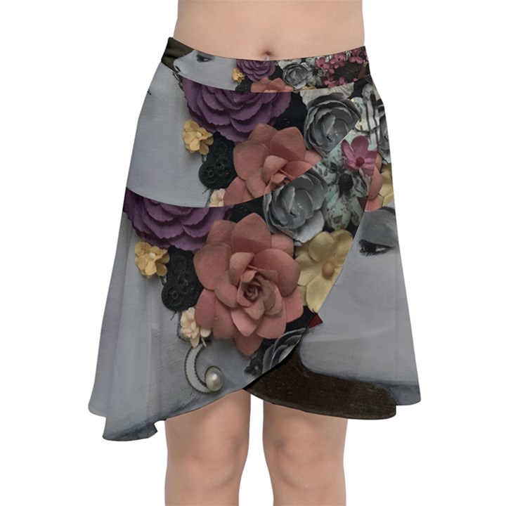 Asian Beauty Chiffon Wrap Front Skirt