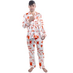 Petroglyph Art Symbols Art Rock Men s Satin Pajamas Long Pants Set