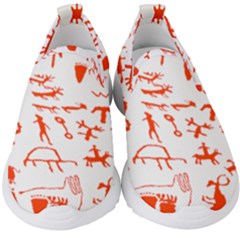 Petroglyph Art Symbols Art Rock Kids  Slip On Sneakers by Pakrebo