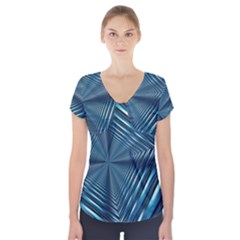 Form Pattern Tunnel Design Short Sleeve Front Detail Top by Pakrebo