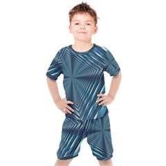 Form Pattern Tunnel Design Kids  Tee And Shorts Set by Pakrebo