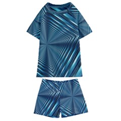 Form Pattern Tunnel Design Kids  Swim Tee And Shorts Set by Pakrebo