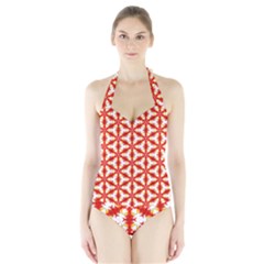 Background Wallpaper Pattern Halter Swimsuit by Pakrebo