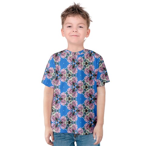 Pattern Sequence Motif Design Plan Floral Kids  Cotton Tee by Pakrebo