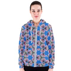 Pattern Sequence Motif Design Plan Floral Women s Zipper Hoodie by Pakrebo