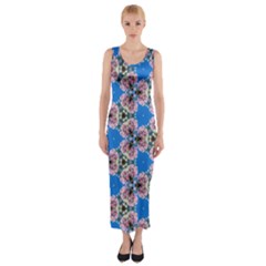 Pattern Sequence Motif Design Plan Floral Fitted Maxi Dress