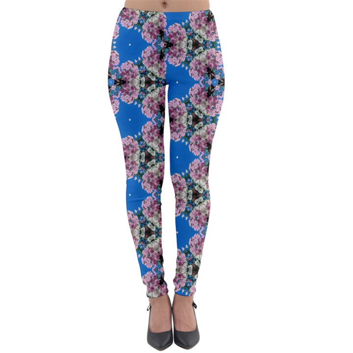 Pattern Sequence Motif Design Plan Floral Lightweight Velour Leggings