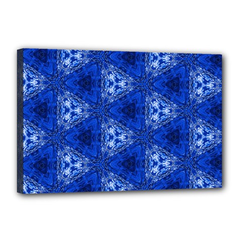 Background Wallpaper Pattern Blue Canvas 18  X 12  (stretched) by Pakrebo