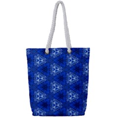 Background Wallpaper Pattern Blue Full Print Rope Handle Tote (small)