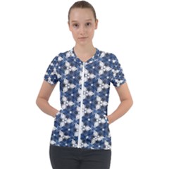 Background Wallpaper Pattern Short Sleeve Zip Up Jacket