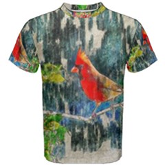 Texture Art Decoration Abstract Bird Nature Men s Cotton Tee by Pakrebo