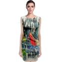 Texture Art Decoration Abstract Bird Nature Sleeveless Velvet Midi Dress View1