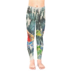 Texture Art Decoration Abstract Bird Nature Kids  Legging by Pakrebo