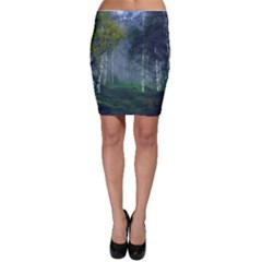 Birch Forest Nature Landscape Bodycon Skirt by Pakrebo