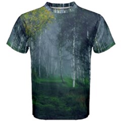 Birch Forest Nature Landscape Men s Cotton Tee by Pakrebo