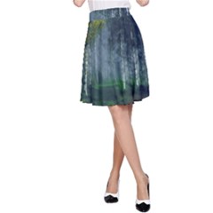 Birch Forest Nature Landscape A-line Skirt by Pakrebo