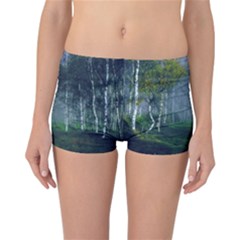 Birch Forest Nature Landscape Reversible Boyleg Bikini Bottoms by Pakrebo