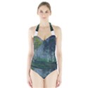 Birch Forest Nature Landscape Halter Swimsuit View1