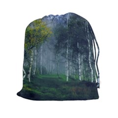 Birch Forest Nature Landscape Drawstring Pouch (xxl) by Pakrebo