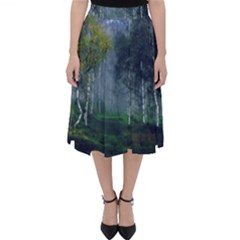 Birch Forest Nature Landscape Classic Midi Skirt by Pakrebo