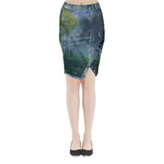 Birch Forest Nature Landscape Midi Wrap Pencil Skirt by Pakrebo