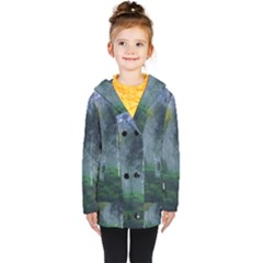 Birch Forest Nature Landscape Kids  Double Breasted Button Coat