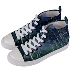 Birch Forest Nature Landscape Women s Mid-top Canvas Sneakers by Pakrebo